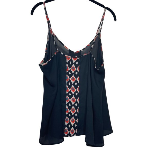 LE SAMPLE | Womens Spaghetti Strap Black Sheer Tank Top | Size L - Picture 4 of 11